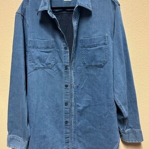 Classic Blue Denim Shirt Jacket for Men